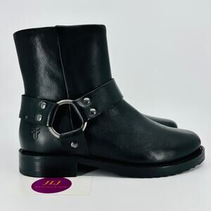 Frye Women's Veronica Flex Harness Black Leather Ankle Boots 41541 Size 6
